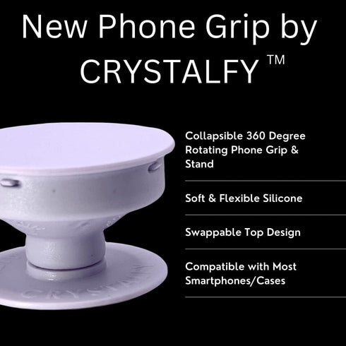 Grips Crystal Phone Grip & Stand, Expandable Collapsible Holder for Smartphones/Tablets - Green Druzy Natural Gemstone