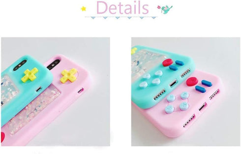 UnnFiko 3D Cartoon Game Case, Soft Rubber Protective Cover for iPhone XR, Creative Liquid Stars Design for Girls, Blue