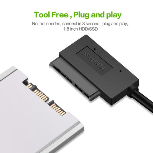 chenyang Micro SATA 16Pin to USB 3.0 Adapter Cable for 1.8 inch Hard Drive HDD/SSD Data Transfer, 10cm