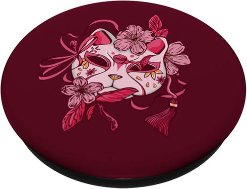 Cherry Blossom Japanese Mask Sakura Vintage Anime PopSockets Swappable PopGrip