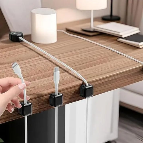 Generic 12 Pack Magnetic Cable Clips - Under Desk Cord Organizer, Strong Adhesive Wire Management for Charging Cables