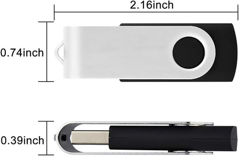 Aiibe 5 Pack 64GB USB Flash Drive, 64 GB Thumb Drive, Swivel USB Stick USB 2.0 Pen Drive in 5 Mixed Colors