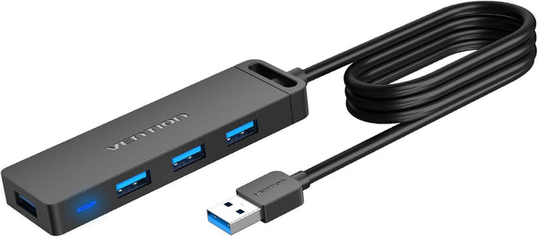 VENTION USB Hub 3.0 Splitter with 3FT Extension Long Cable 4-Port Ultra-Slim Multiport