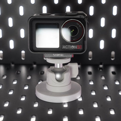 ULIBERMAGNET 360 1/4 inch White Magnetic Camera Mount, Strong Magnetic Mount with Rotation Ball Head, Security Camera
