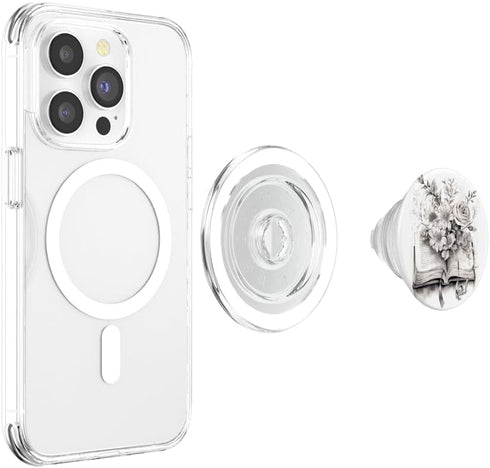 Cute Book Lover Reading Bookworm Botanical Books and Flowers Reading Book Lover Floral PopSockets MagSafe PopGrip