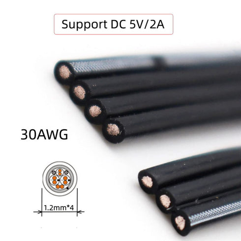 xiwai 13cm USB 2.0 Type-A Male to Male Female Data Flat Slim FPC Cable for Disk, FPV & Phone