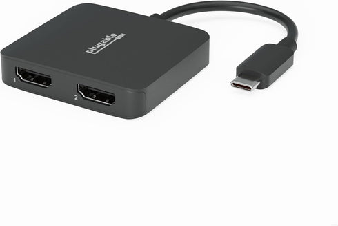 Plugable USB C to HDMI Adapter for Dual Monitors 4K 60Hz, Compatible with Windows, Chromebook, USB4 Laptops