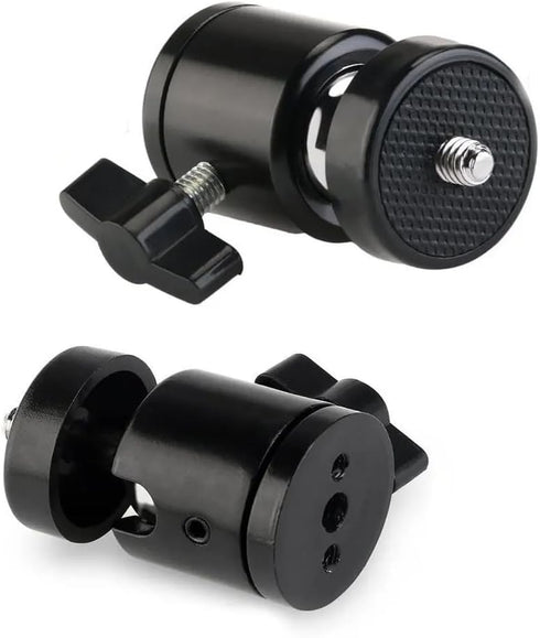 Reflex Camera 360 1/4''-20 Swivel Mini Tripod Ball Head with Screw for GoPro, DSLR, Camcorder, LED Light Adjustable