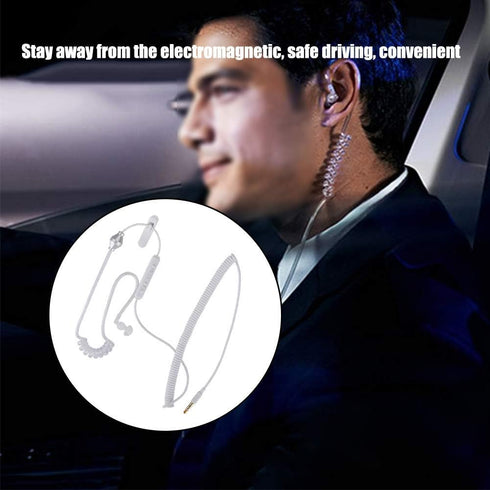 Earphone,Wireless Bluetooth Monaural 3.5mm Headphone Air Tube in Ear Antiradiation Earphone Stereo Headset,Flexible and