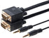 Cables Direct Online 6FT SVGA + Audio Monitor Cable - Male to Male VGA to VGA 1080P for PC, Projector, Laptop, TV