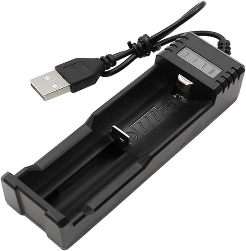 YOWPEY Adjustable Battery Charger with USB Smart Universal 1-Bay Charger Universal Lithium 18650