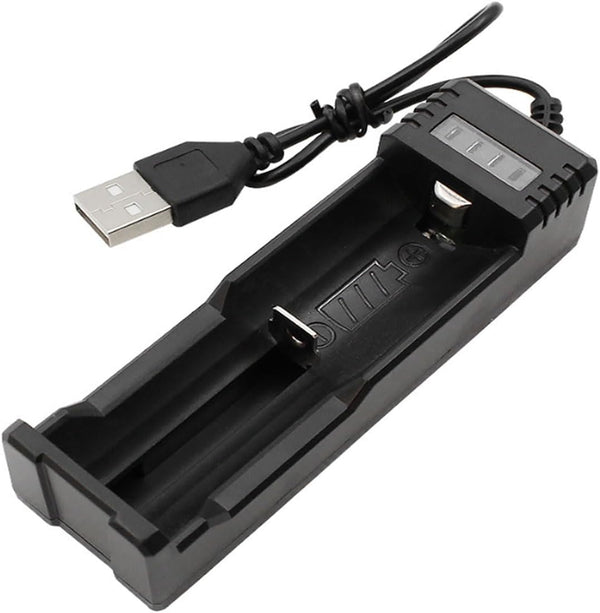 YOWPEY Adjustable Battery Charger with USB Smart Universal 1-Bay Charger Universal Lithium 18650