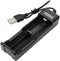 YOWPEY Adjustable Battery Charger with USB Smart Universal 1-Bay Charger Universal Lithium 18650