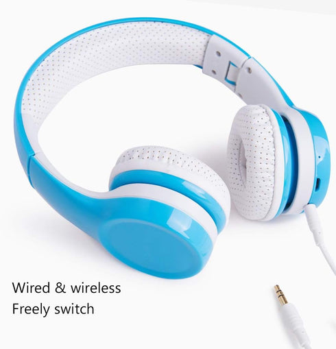 Kids Wireless Headphones, Bluetooth 5.0, 15 Hours Play, 93db Volume Limited with Built-in Mic for School