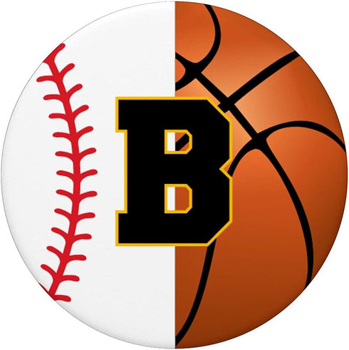Baseball Basketball Player Favorite Initial Letter B PopSockets Swappable PopGrip