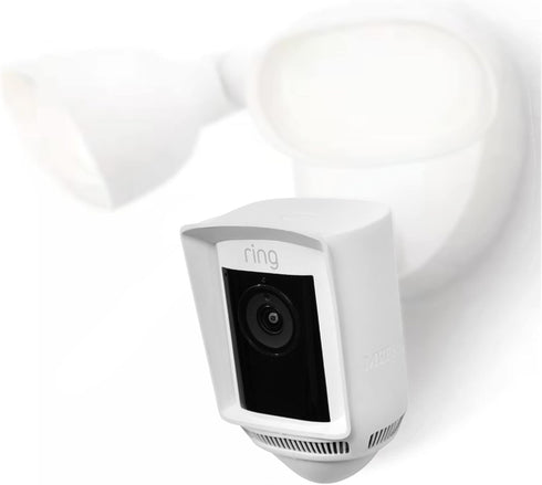 Silicone Skin Case for Ring Floodlight Cam Wired Pro - Sun Glare, UV & Weather Protection Skins Cover (White)