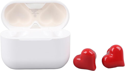 Dpofirs Wireless Earbuds, Heart Shaped Noise Canceling Stereo Bluetooth Earphones, Includes Charging Case