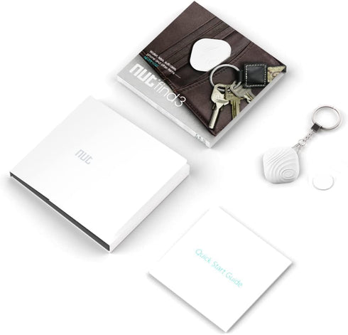 Key Finder, Bluetooth Tracker Item Locator with Key Chain for Keys, Wallets, and Tablets (White, 1 Pack)