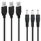 3Pack 6FT 5V DC Power Cord, USB to DC 3.5mm x 1.35mm Barrel Jack Adapter Connector Charging Cable