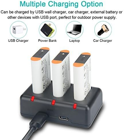 NP-BX1 Newmowa Replacement Battery (3-Pack) and 3-Channel USB Charger Set for Sony NP-BX1, DSC-RX100 Series