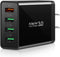 Fast Charging 3.0 Wall Charger, 4-Ports USB Charger Block, iSeekerKit Multi USB Power Adapter, Dual Charging Box Plug