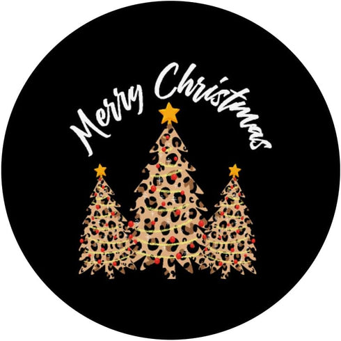 Leopard Pattern Design Christmas Tree, Stylish Xmas Design PopSockets Swappable PopGrip