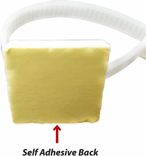 Premium Grade Strength Cable Tie Mounts (25mm x 25mm) Self ADHESIVE Clips Wire Tie Base - 100 Clear/White