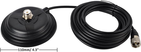 HYS TC-110M CB/VHF/UHF/HF Ham Radio Antenna Magnet Mount, SO-239 Connection with 5M RG58 Coaxial Cable