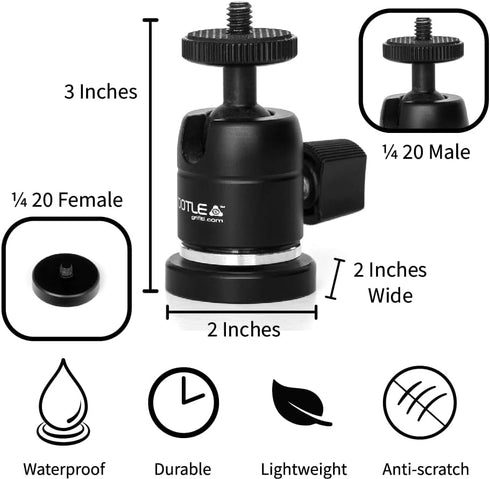 GRIFITI Nootle Magnetic Camera Stand with Mini Ball Head, Magnet Foot for Cameras, Video Cams, Phone Mounts