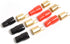 3 Pairs 0 Gauge Copper Gold Plated Spade Terminal Crimp Connectors Adapters for Speaker Wire Cable Terminal Plug - 0GA