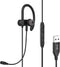 Single-Side Earbud with Boom Mic, USB-A Plug for PC, Mac, Laptop, PS4, PS5 & Call Center, Ideal for Conference, Gaming,
