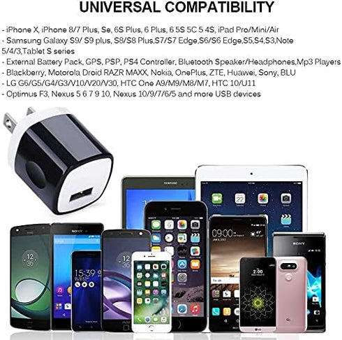 USB Charger Block 10 Pack, UorMe 1A 5V Single Port Power Adapter Charging Phone Cube Box Brick Plug Pack Compatible