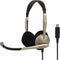 Koss CS100 USB On-Ear Headset, Double-Sided, Lightweight, Black & Beige, with Boom Microphone. Perfect for clear audio!