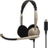 Koss CS100 USB On-Ear Headset, Double-Sided, Lightweight, Black & Beige, with Boom Microphone. Perfect for clear audio!