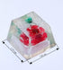 Custom Resin Artisan Escape Keycaps (OEM, R4) for Cherry MX Gaming Mechanical Keyboards, Transparent Flower