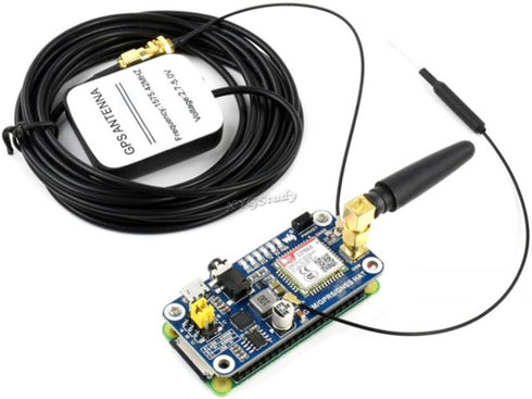Raspberry Pi GSM/GPRS/GNSS Bluetooth HAT Module, SMS GPS UART Based on SIM868 for Raspberry Pi 4B/3B/3B+/2B/Zero/Zero W