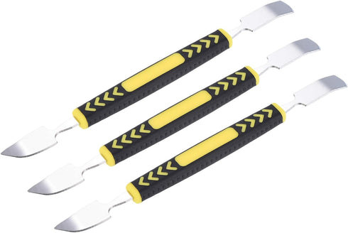 MECCANIXITY 3pcs Small Metal Crowbar Double Head Spudger Pry Bar Tools for Mobile Phone Repair