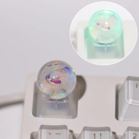 Personalized Handmade Crystal Ball Keycap, OEM Profile, DIY Custom ESC Backlit Keycap for Mechanical Keyboard MX Switch