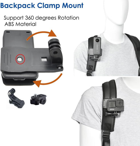 Action Camera Accessory Kit for Insta360 X4, X3, One RS, Ace Pro, Ace, GoPro Hero 12 - Chest Strap, Head Strap, Wrist