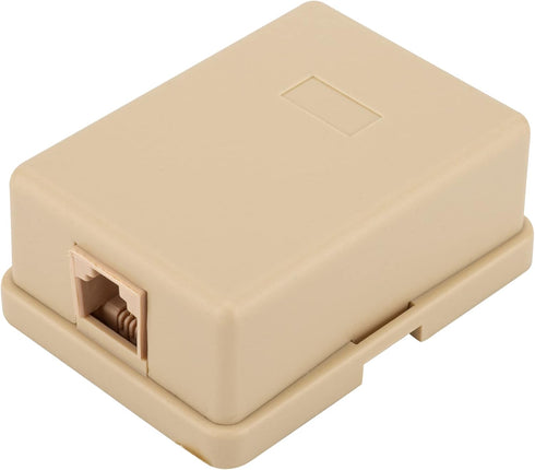 Phone Jack Surface Mount Single Port Telephone Jack Box, 4 Screw Terminals to 1 RJ11 6P4C Female, 2pack Ivory