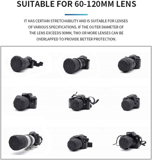 TONHOKJ 99% Universal Lens Cap, Fits DSLR & Mirrorless Camera Lenses, Silicone Lens Cover with Element Proof