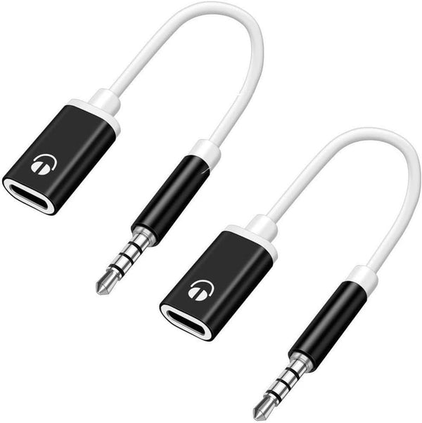 Jowxsx 2 Pcs 3.5mm Male to TypeC Female Audio Cable Cord 3.5mm Analog