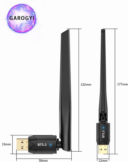 Ultra Long Range Bluetooth 5.3 Pro USB Adapter for PC, Supports Windows 11/10/8.1/7, Plug and Play