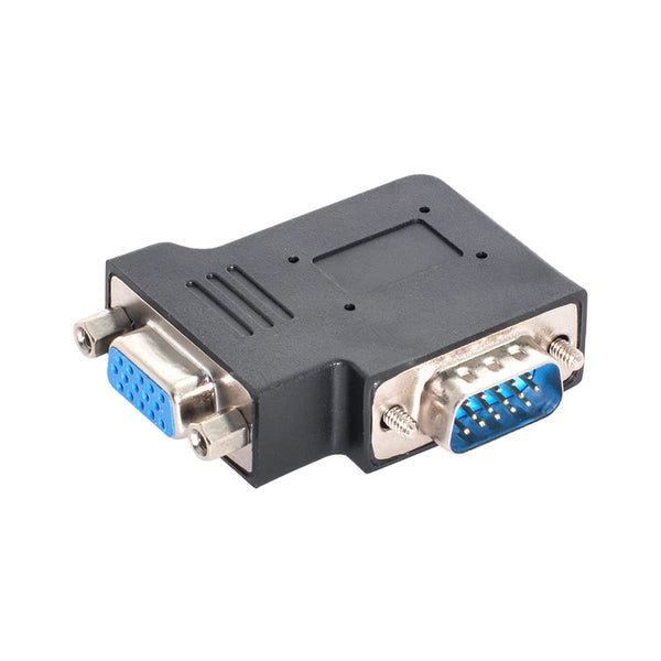 chenyang Vertical Flat Left Angled 90 Degree VGA SVGA Male to Female Extension Adapter, Black