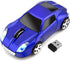 Wireless Sports Car Shape Mouse for Tesla Roadster, Optical Mouse with 2.4GHz USB Receiver, AA Battery Powered (Blue)
