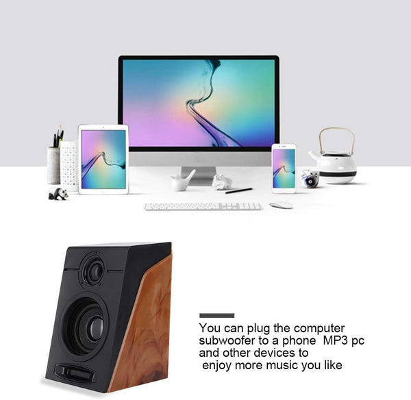 Heavy Bass Computer Speakers - HiFi Sound Subwoofer with Non-Slip Mat for TV, Computer, Tablet, Phone