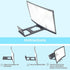 12" 3D Curved HD Screen Magnifier for Cell Phone with Foldable Stand, Compatible with All Smartphones