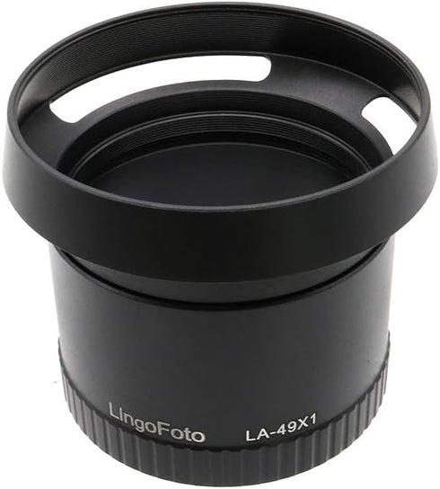 Metal LA-49X1 Lens Adapter Tube with 49mm Lens Hood for Leica X1 X2 Digital Camera Black