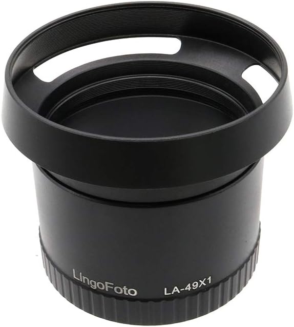 Metal LA-49X1 Lens Adapter Tube with 49mm Lens Hood for Leica X1 X2 Digital Camera Black