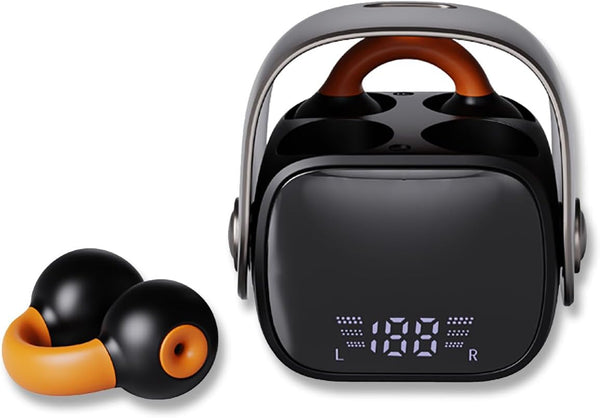 Wireless Open Ear Earbuds - Bone Conduction Headphones Bluetooth 5.3, Painless Clip on Earbuds with LED Display, HiFi